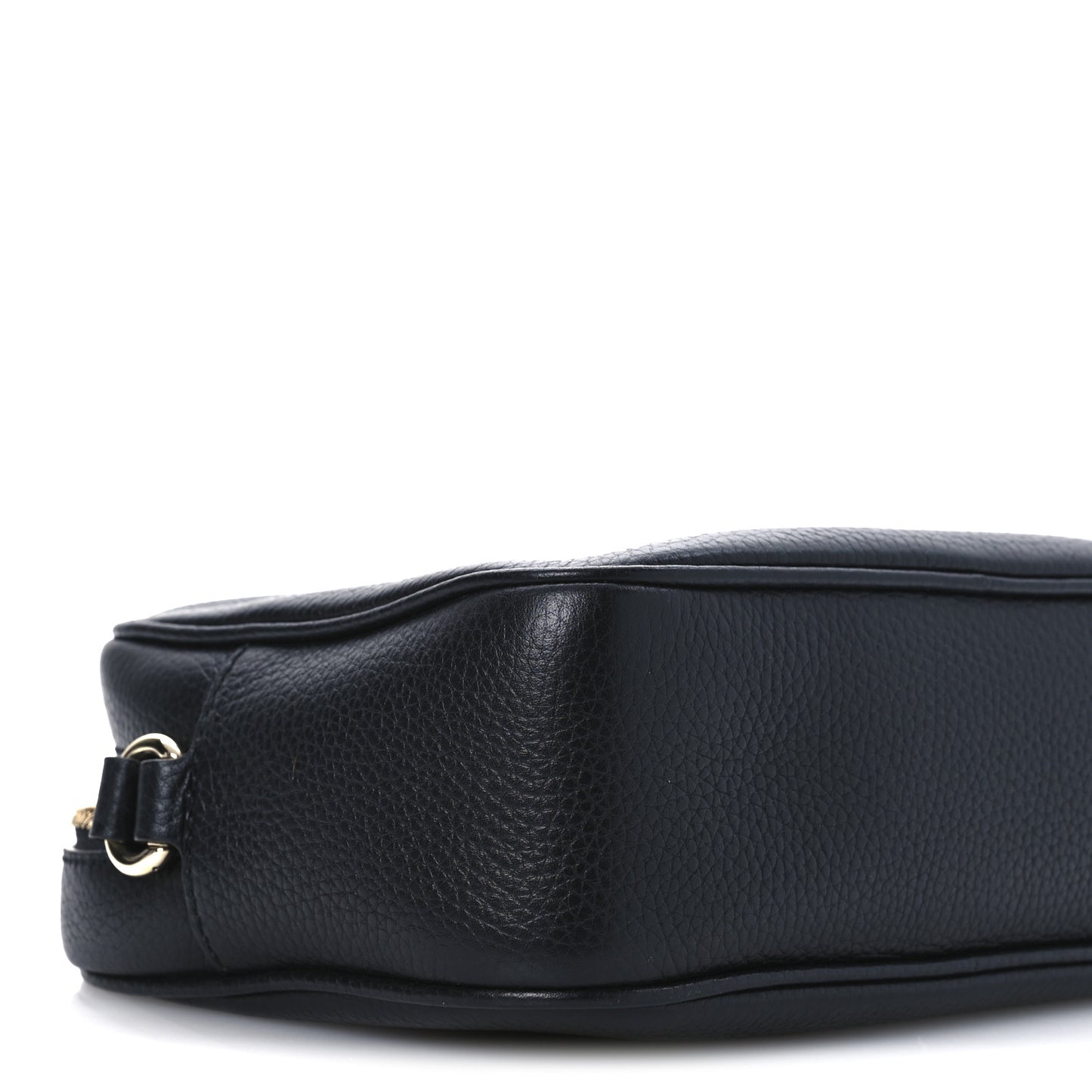 Pebbled Calfskin Small Soho Disco Bag Black