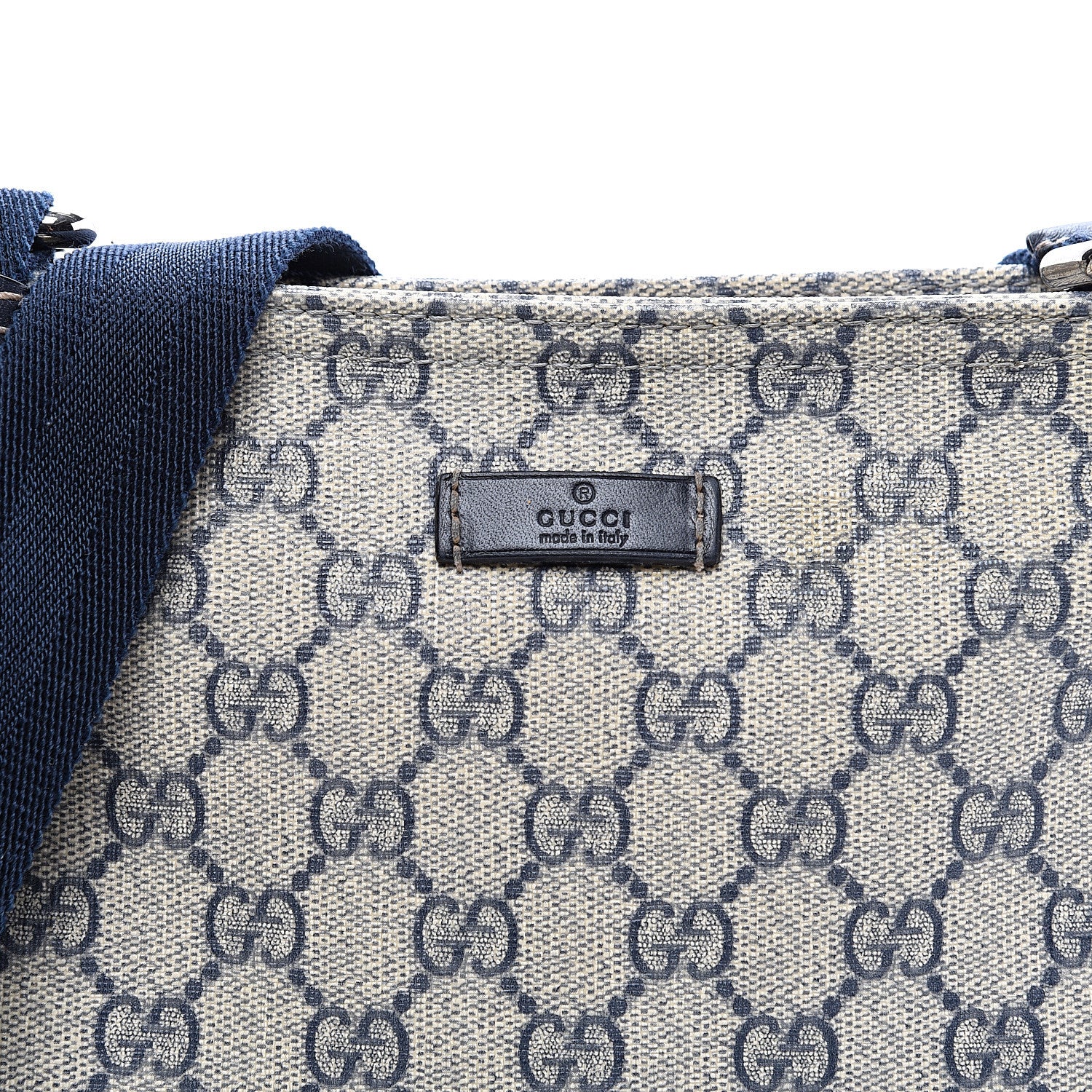 Gucci GG Supreme Monogram Small Flat Messenger Bag Navy 10 of 10