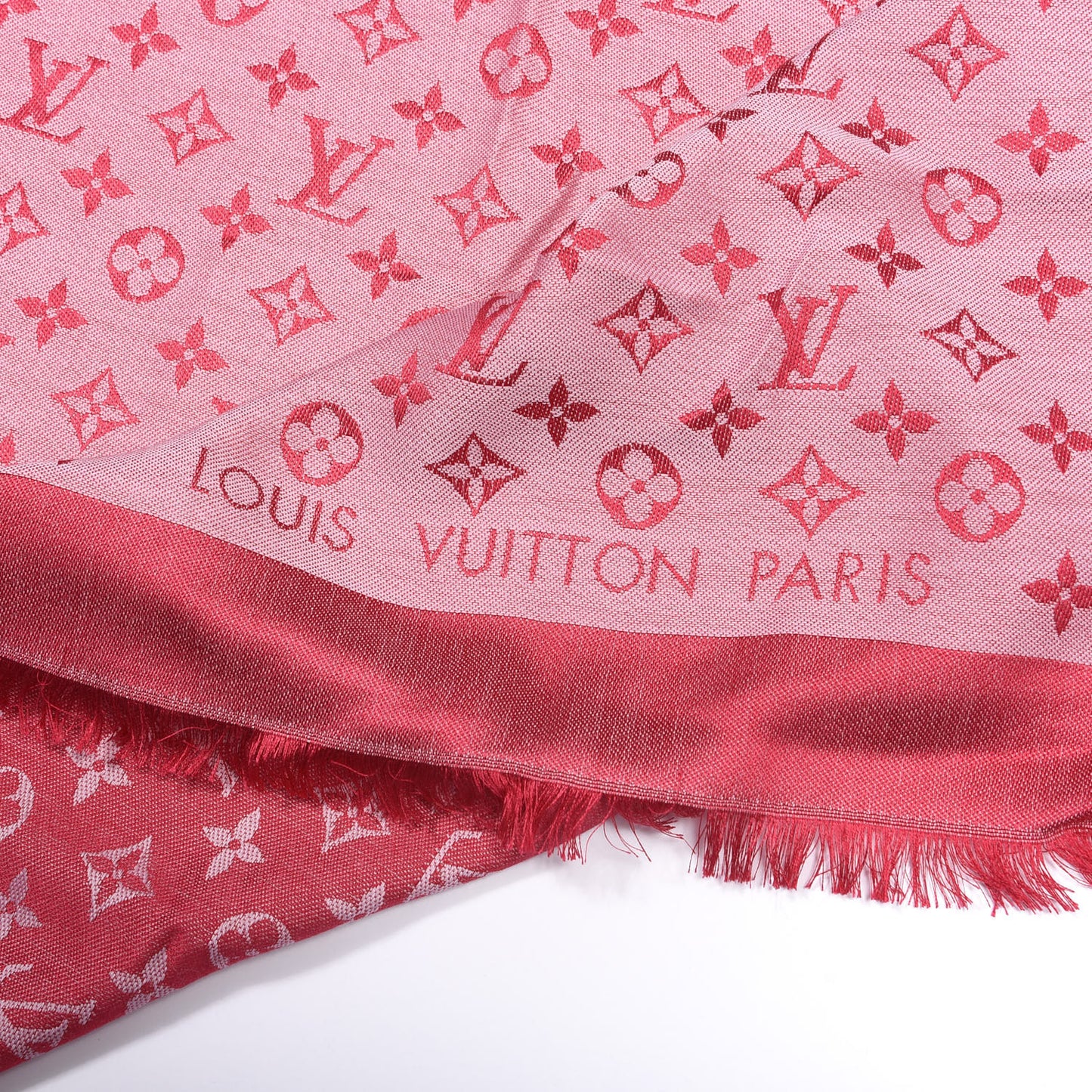 Silk Wool Monogram Denim Shawl Pivoine