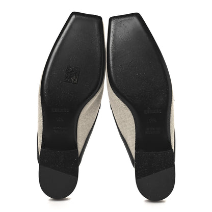 Hermes Canvas Calfskin Womens Groupie Mules 39.5 Prunoir Black 6 of 9
