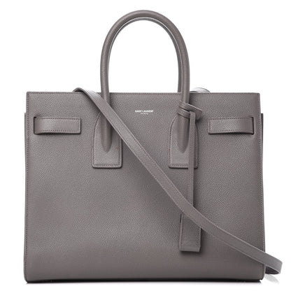 Saint Laurent Grained Calfskin Small Sac De Jour Fog 1 of 16
