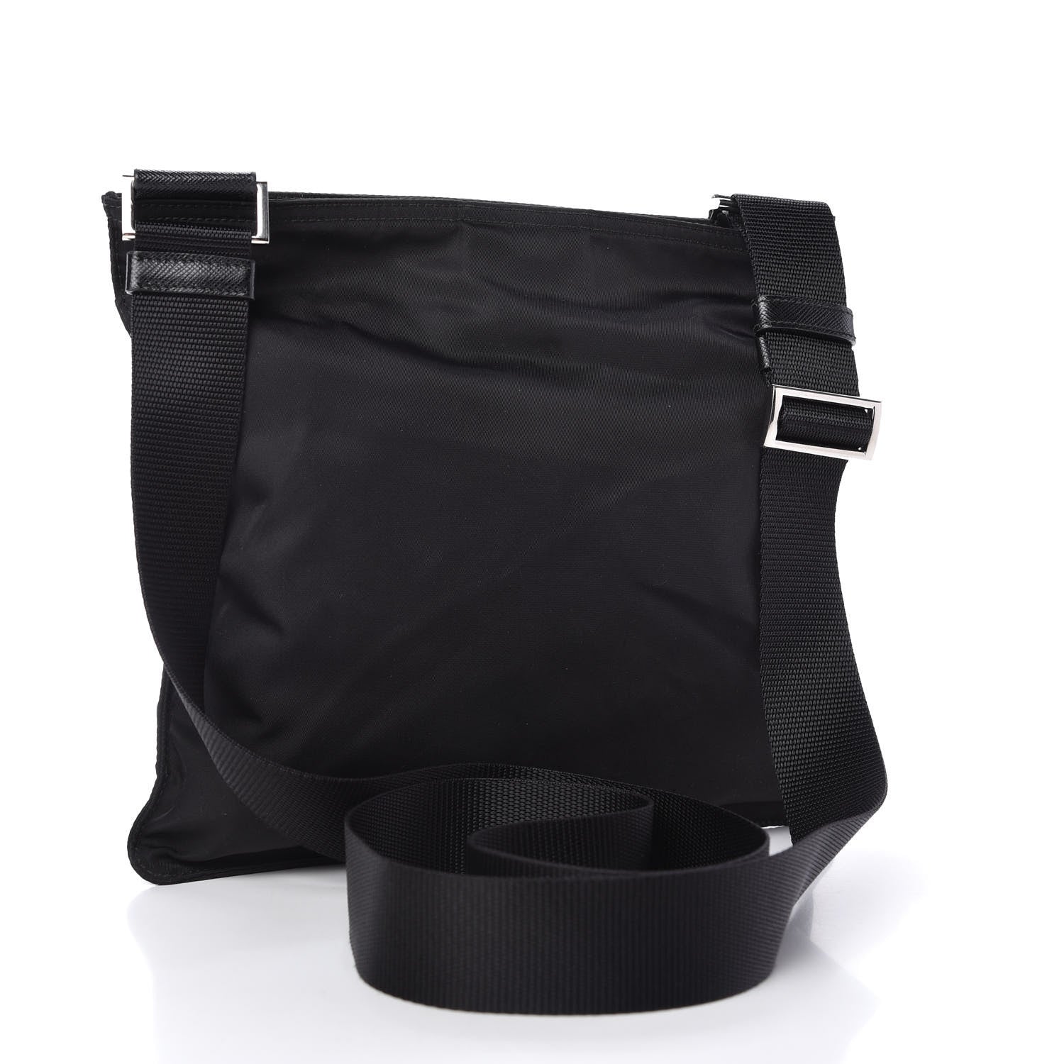 Prada Nylon Flat Messenger Bag Black 3 of 10