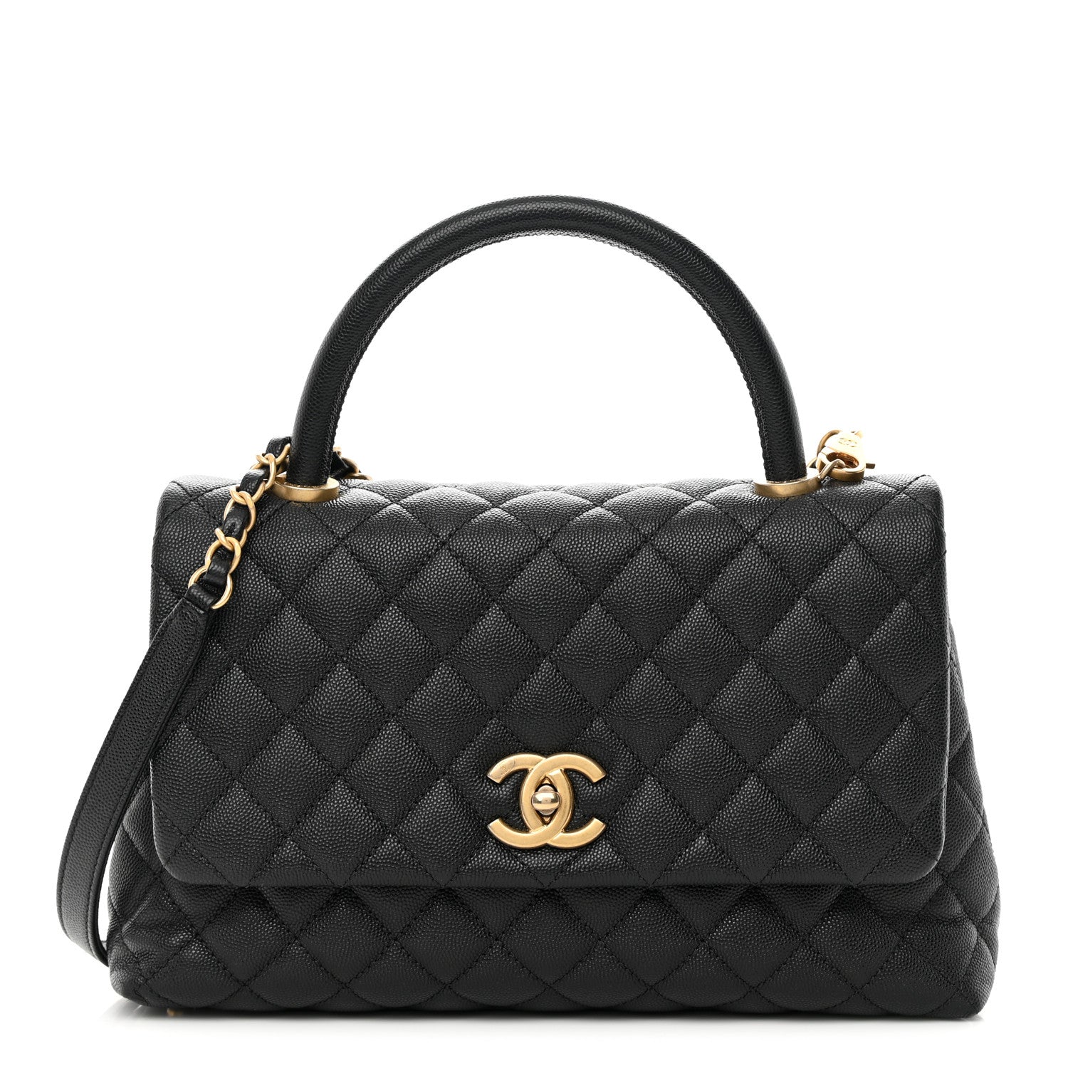 Chanel Caviar Quilted Small Coco Handle Flap Black 1 of 11