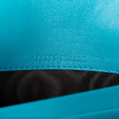 Gucci Velvet Matelasse GG Marmont Chain Wallet Pavone Cyan 6 of 10