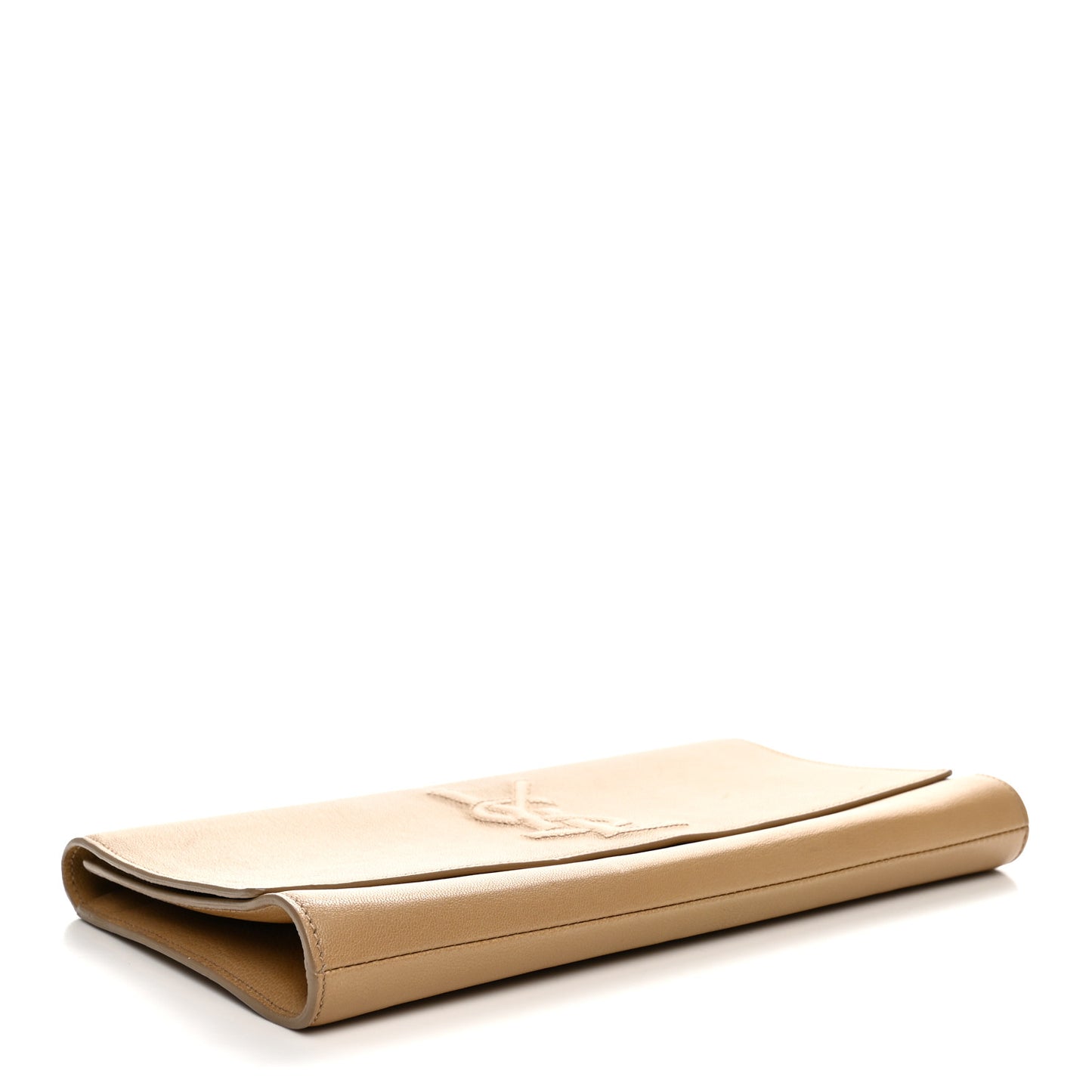 Calfskin Monogram Large Belle De Jour Clutch  Beige