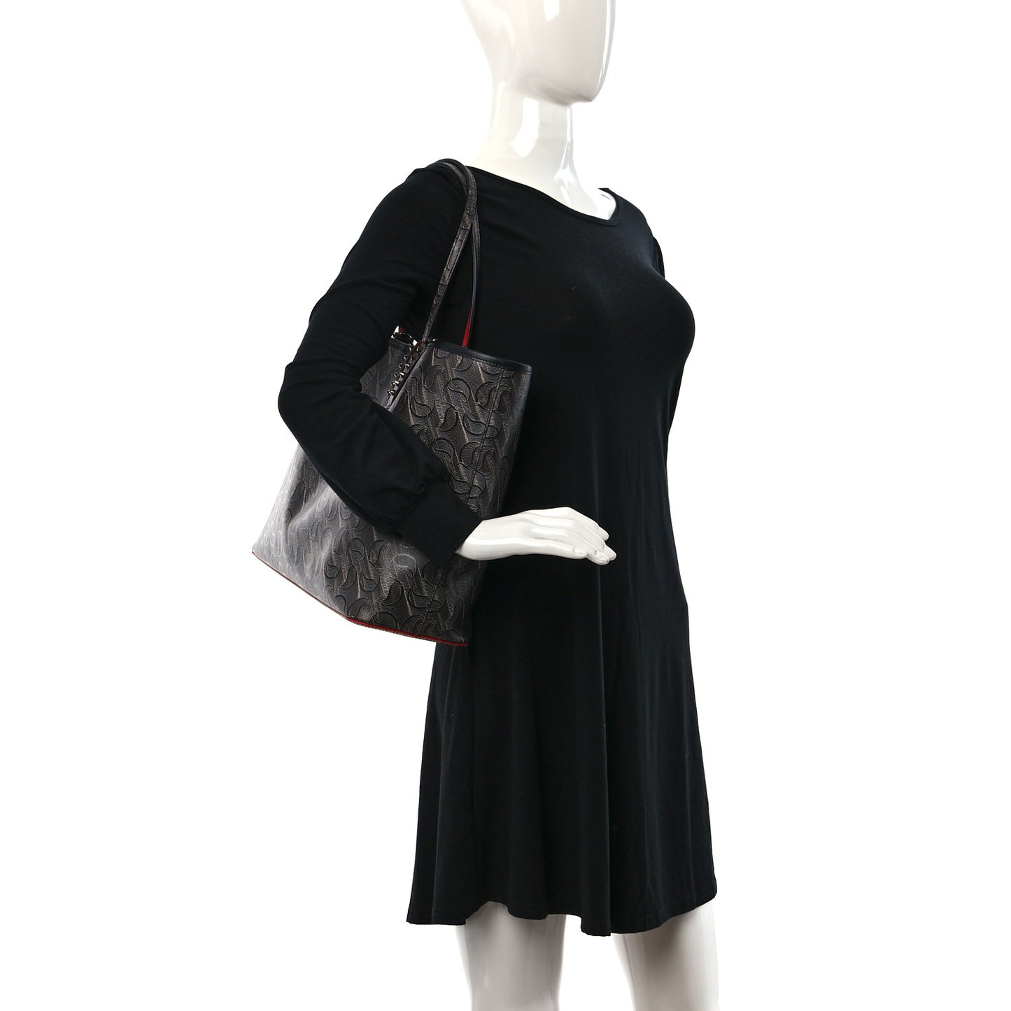 Toile Monogram Calfskin Printed Spikes East West Cabata Tote Black
