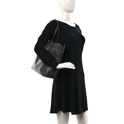 Christian Louboutin Toile Monogram Calfskin Printed Spikes East West Cabata Tote Black 2 of 9