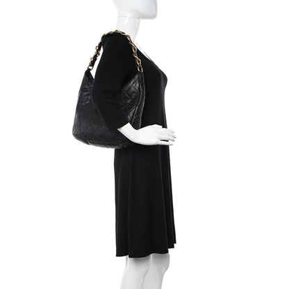 Chanel Lambskin Quilted Large CC Funky Town Hobo Black 2 of 10