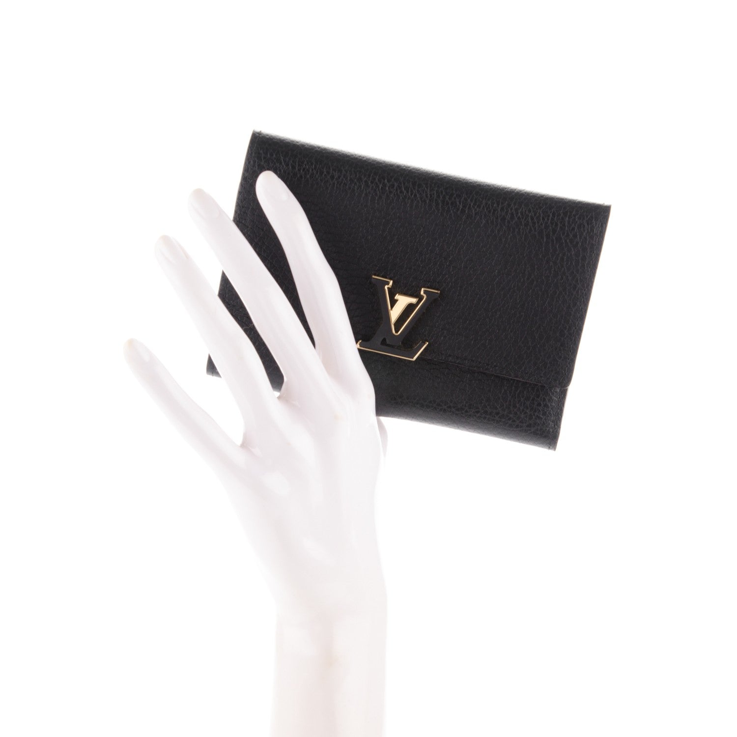 Louis Vuitton Taurillon Capucines Compact Wallet Black 2 of 7