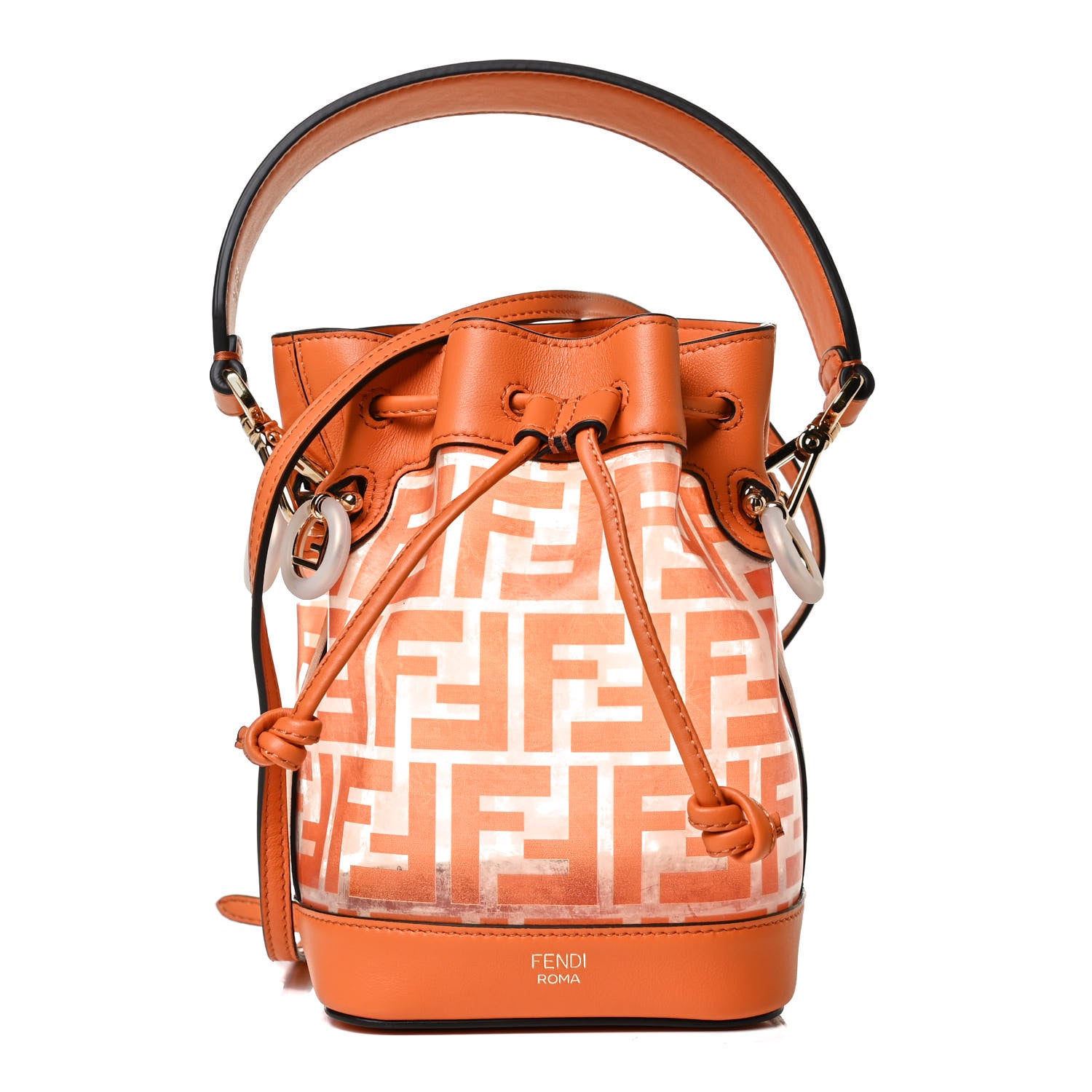 Fendi TPU FF Vitello Grace F is Fendi Mini Mon Tresor Bucket Bag Aranciata 1 of 13