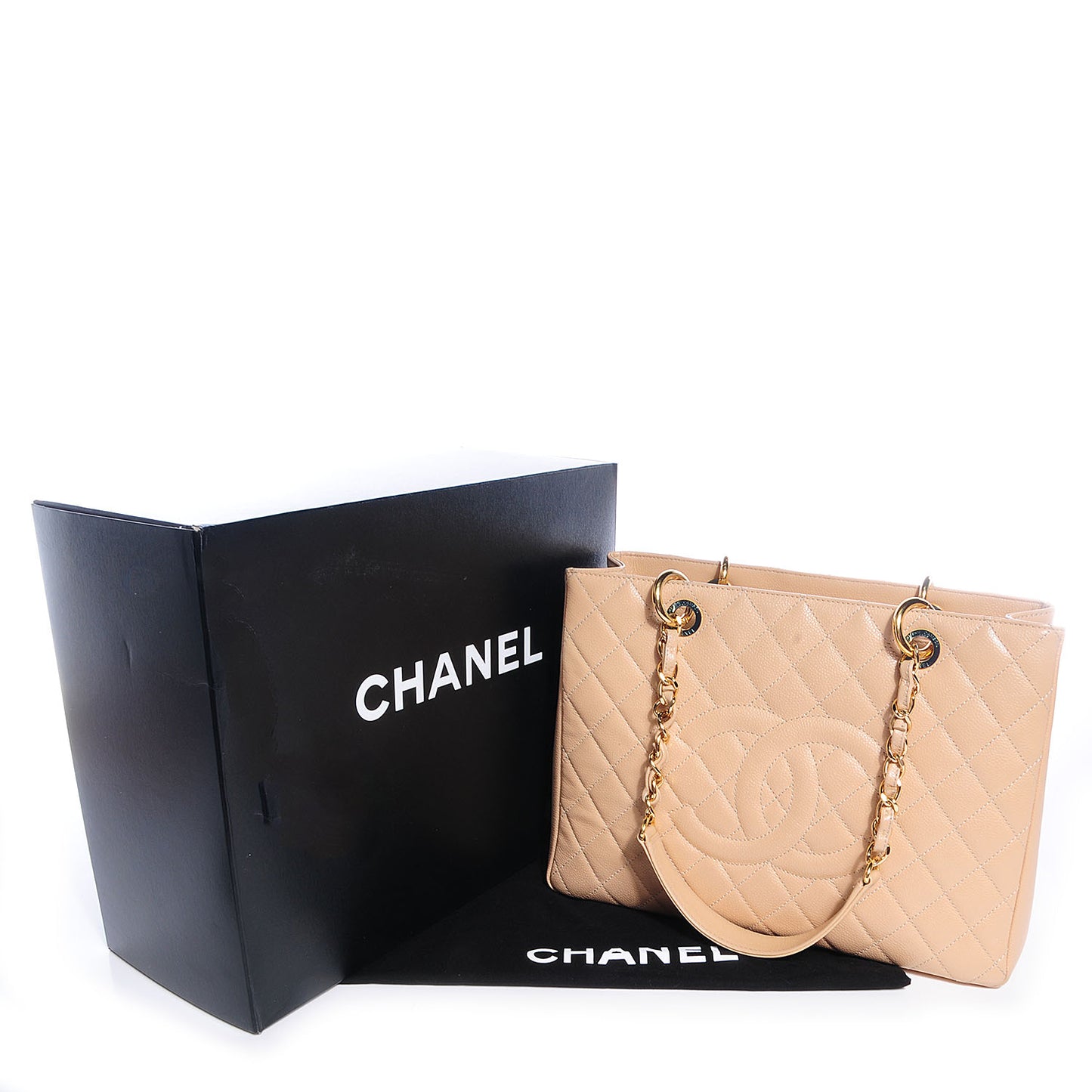 Caviar Grand Shopping Tote GST Beige Clair