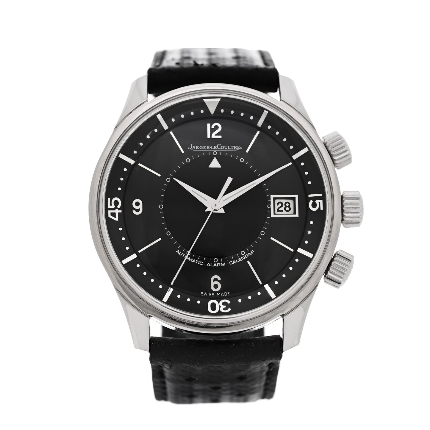 Platinum Calfskin 42mm Tribute To Polaris Automatic Watch Black 190.6.96