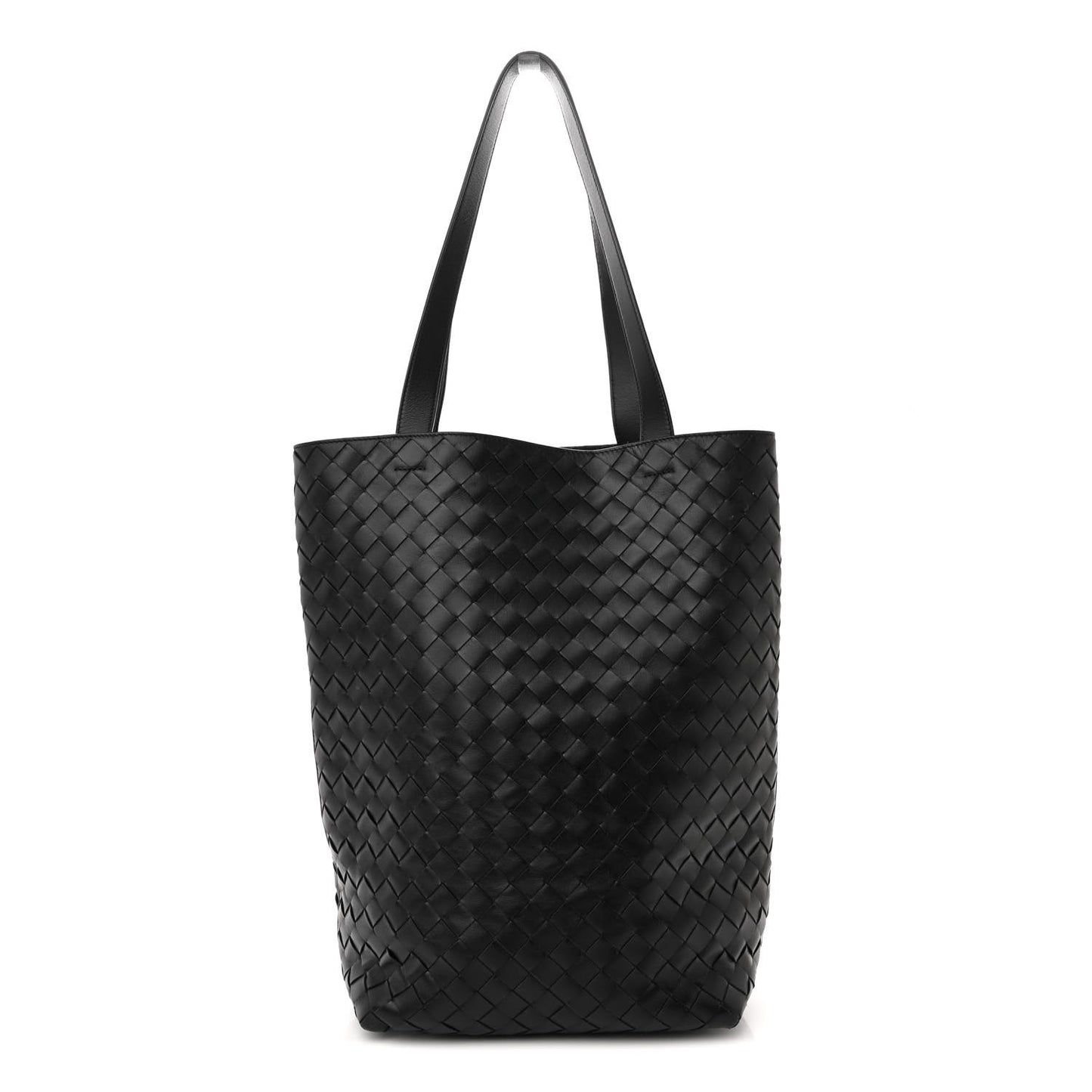 Calfskin Intrecciato Small Tote Bag Black
