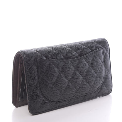 Chanel Caviar Quilted Yen Wallet Black 3 of 15