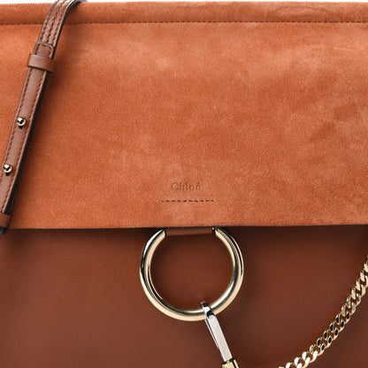 Chloe Suede Calfskin Medium Faye Shoulder Bag Tobacco 10 of 10