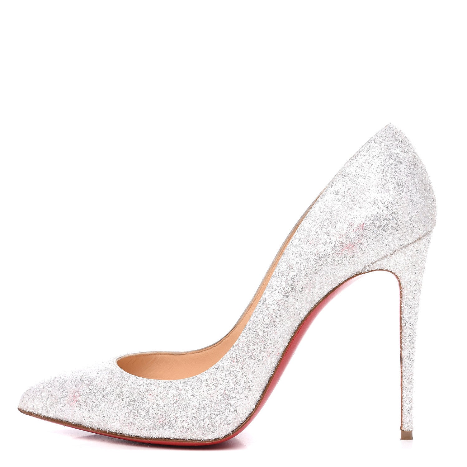 Christian Louboutin Glitter Givre Pigalle Follies 100 Pumps 40.5 White 1 of 9