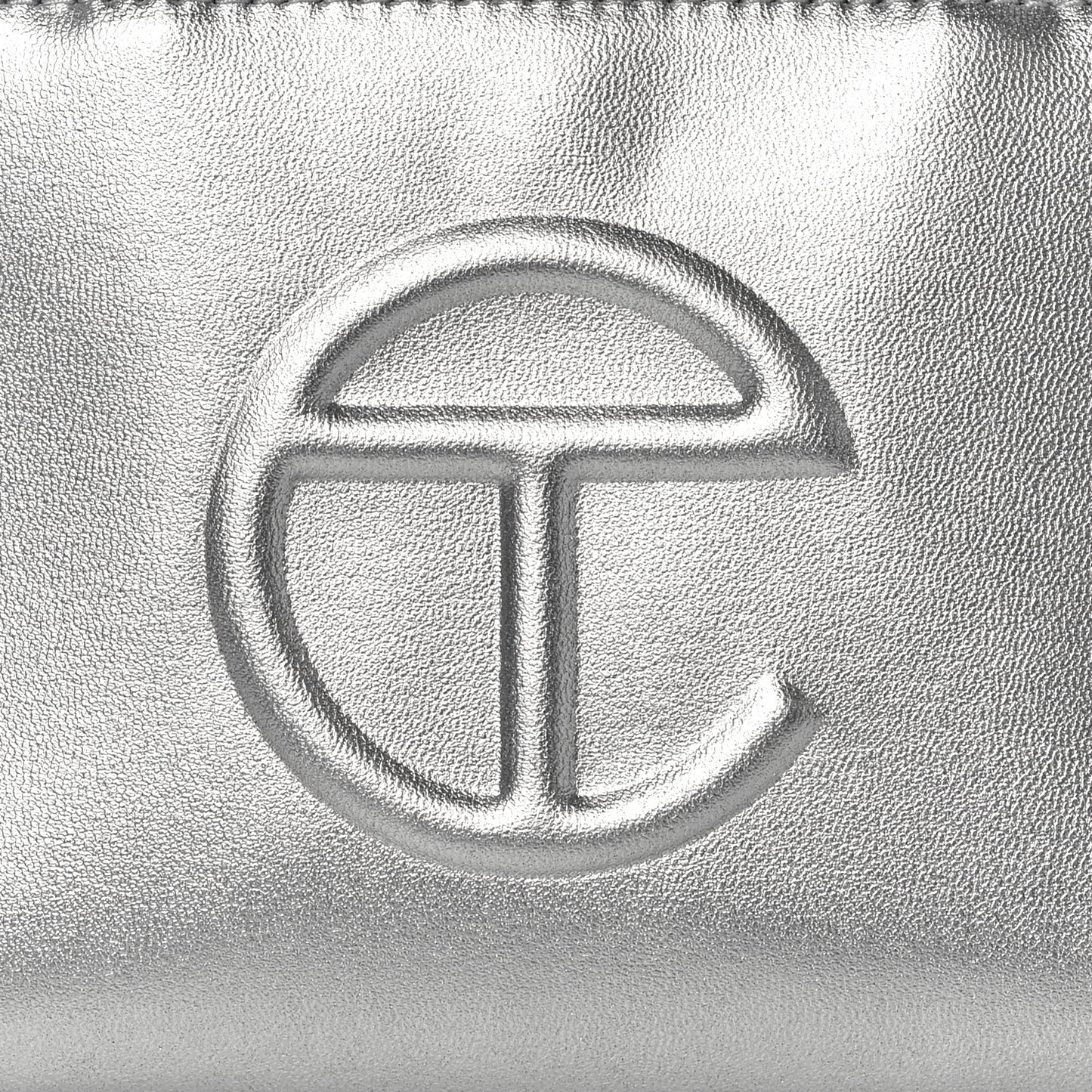 Metallic Vegan Leather Small Shopping Bag Silver