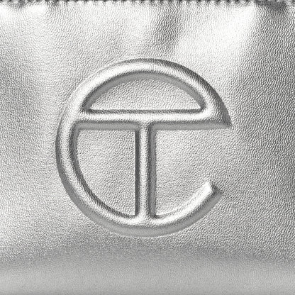 Telfar Metallic Vegan Leather Small Shopping Bag Silver 8 of 10