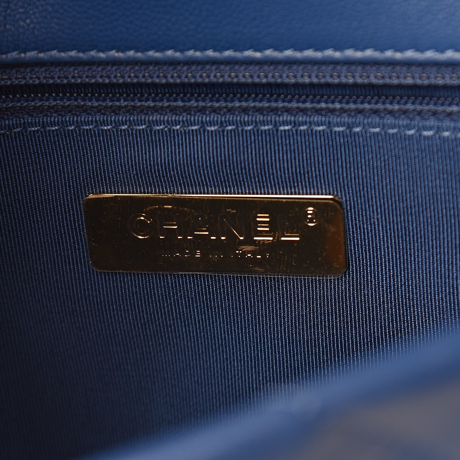 Chanel Goatskin Quilted Medium 19 Flap Dark Blue 6 of 11