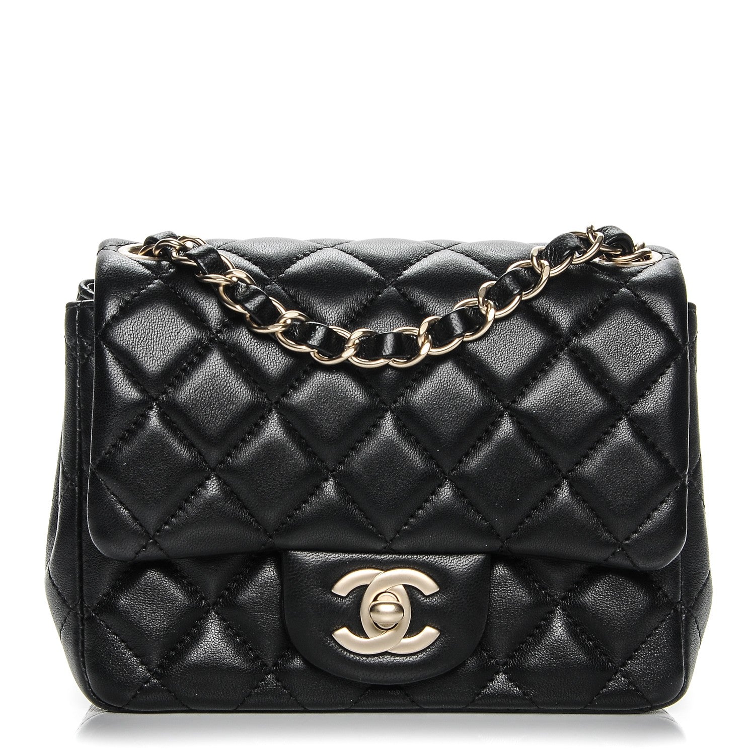 Chanel Lambskin Quilted Mini Square Flap Black 1 of 8