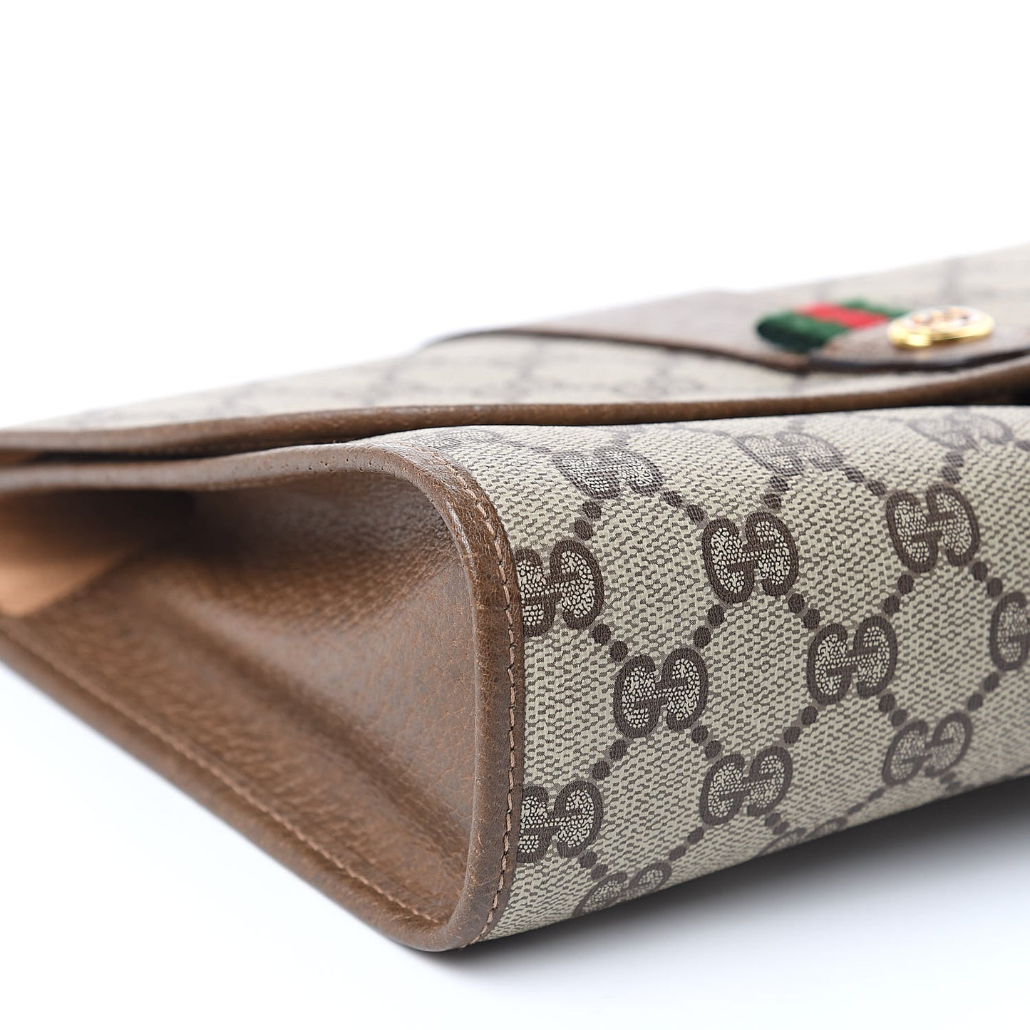 Coated Canvas Monogram Web Clutch Brown