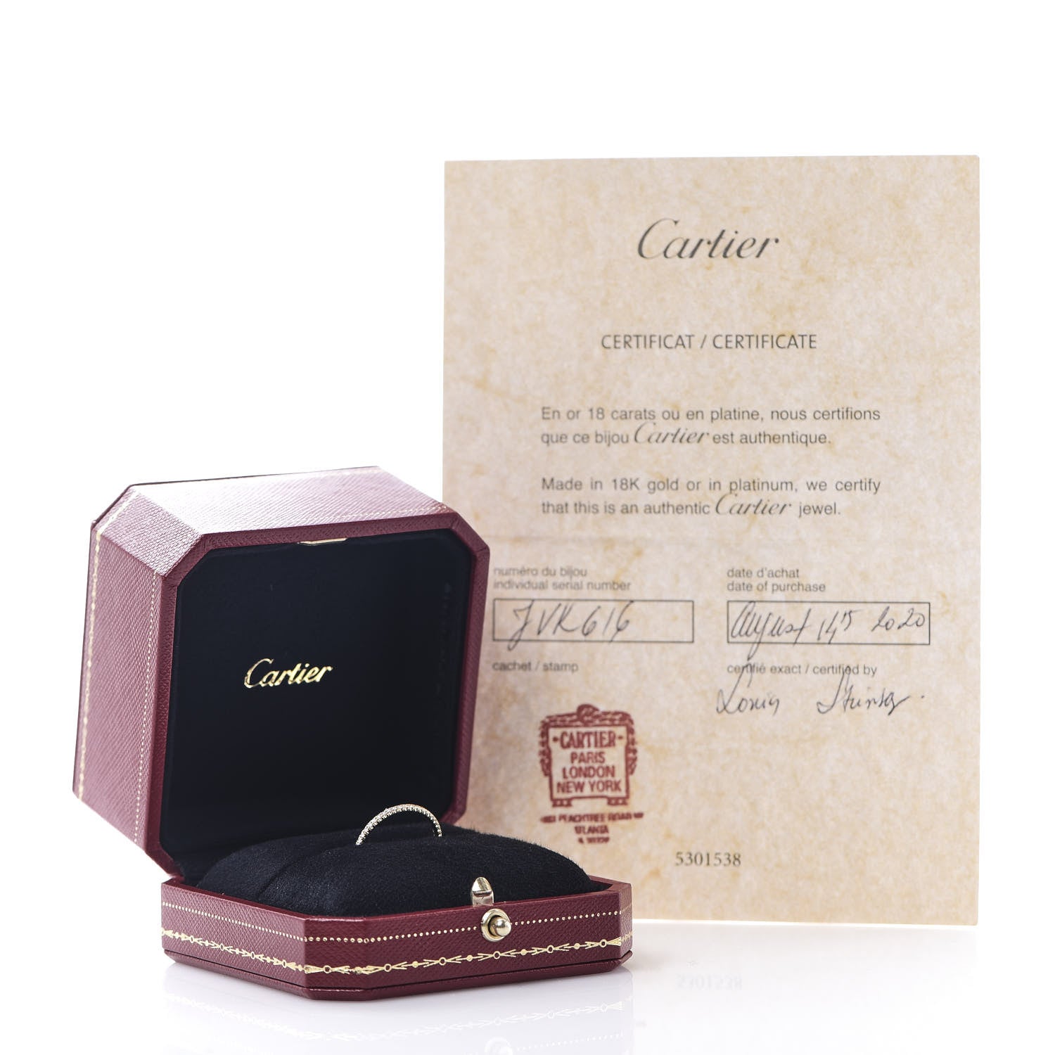 Cartier 18K Yellow Gold Diamond Etincelle De Eternity Ring 53 6.5 6 of 6