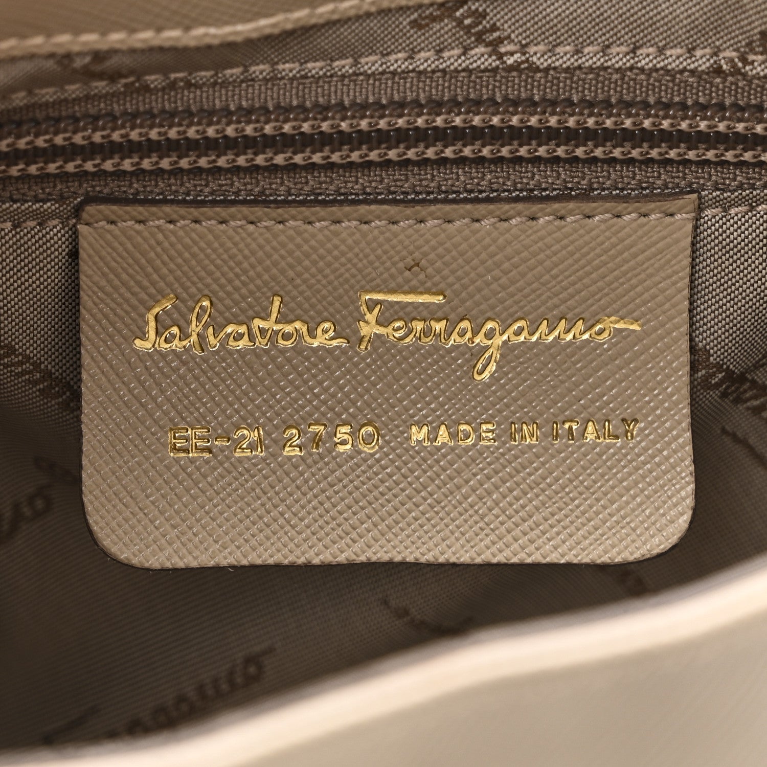 Salvatore Ferragamo Hammered Calfskin Trifolio Shoulder Bag Beige 6 of 10