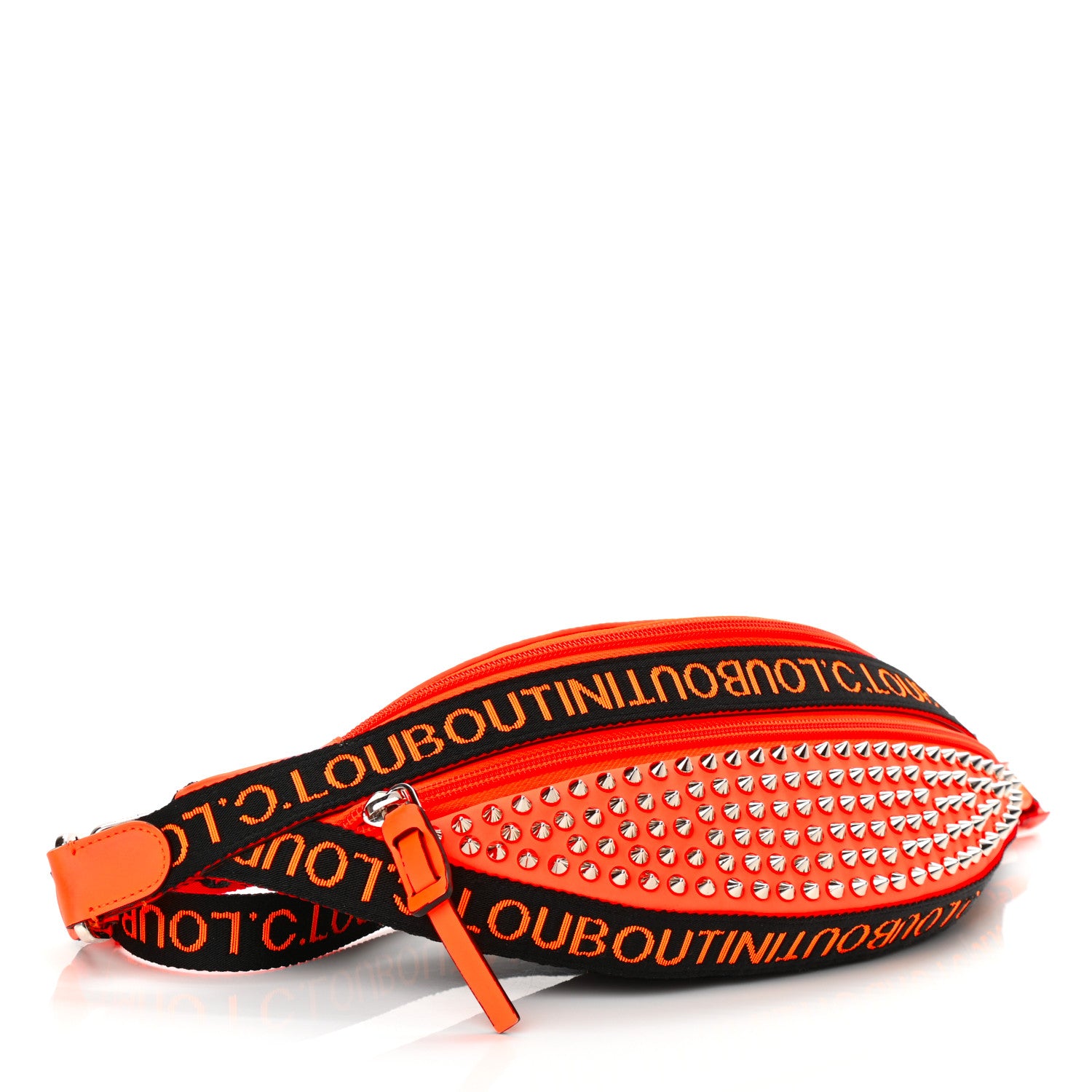Christian Louboutin Calfskin Spiked ParisnycBelt Bag Orange 4 of 10