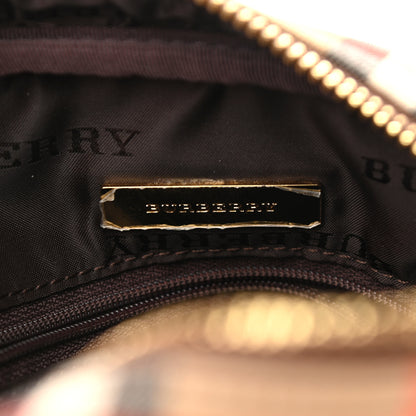 Burberry Calfskin Haymarket Check Crossbody Bag Brown 6 of 12
