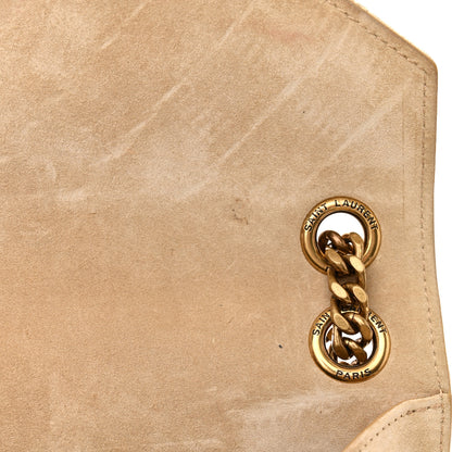 Saint Laurent Suede Mixed Matelasse Triquilt Medium Monogram Envelope Satchel Sea Salt 11 of 17