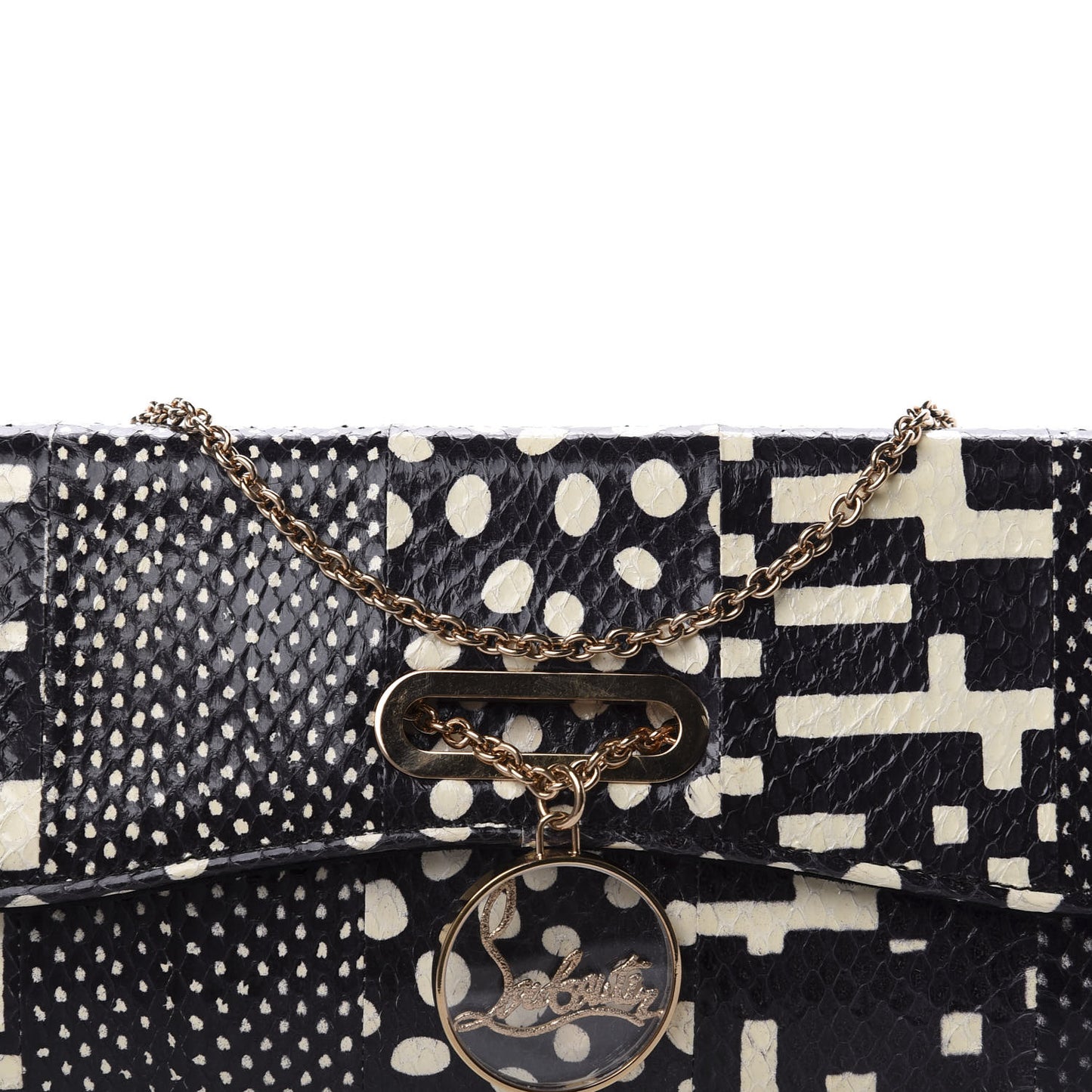 Watersnake Patchwork Riviera Clutch Black