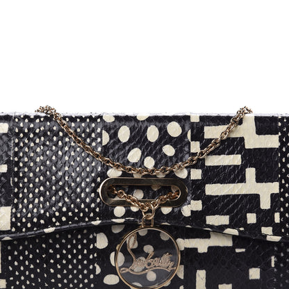 Christian Louboutin Watersnake Patchwork Riviera Clutch Black 9 of 9