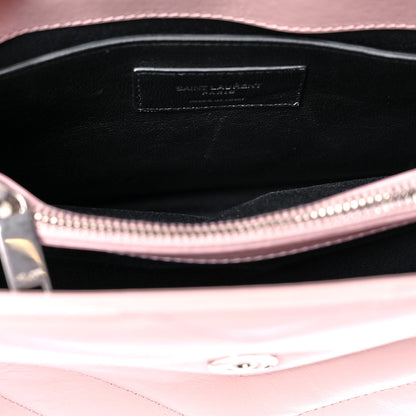 Saint Laurent Calfskin Y Quilted Monogram Small Loulou Chain Satchel Rose Antic 11 of 13