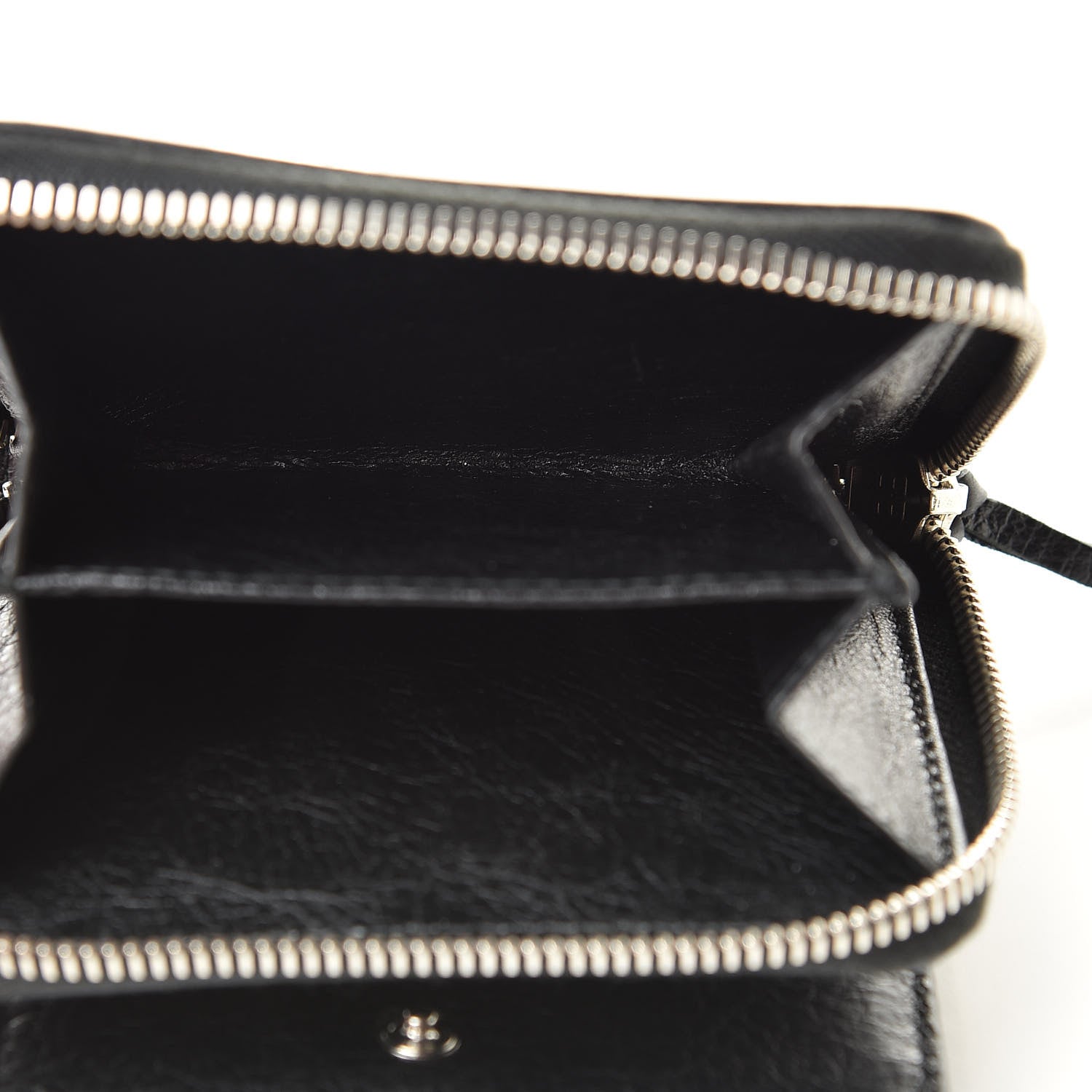 Balenciaga Agneau Classic Silver Hardware Compact Wallet Black 6 of 10