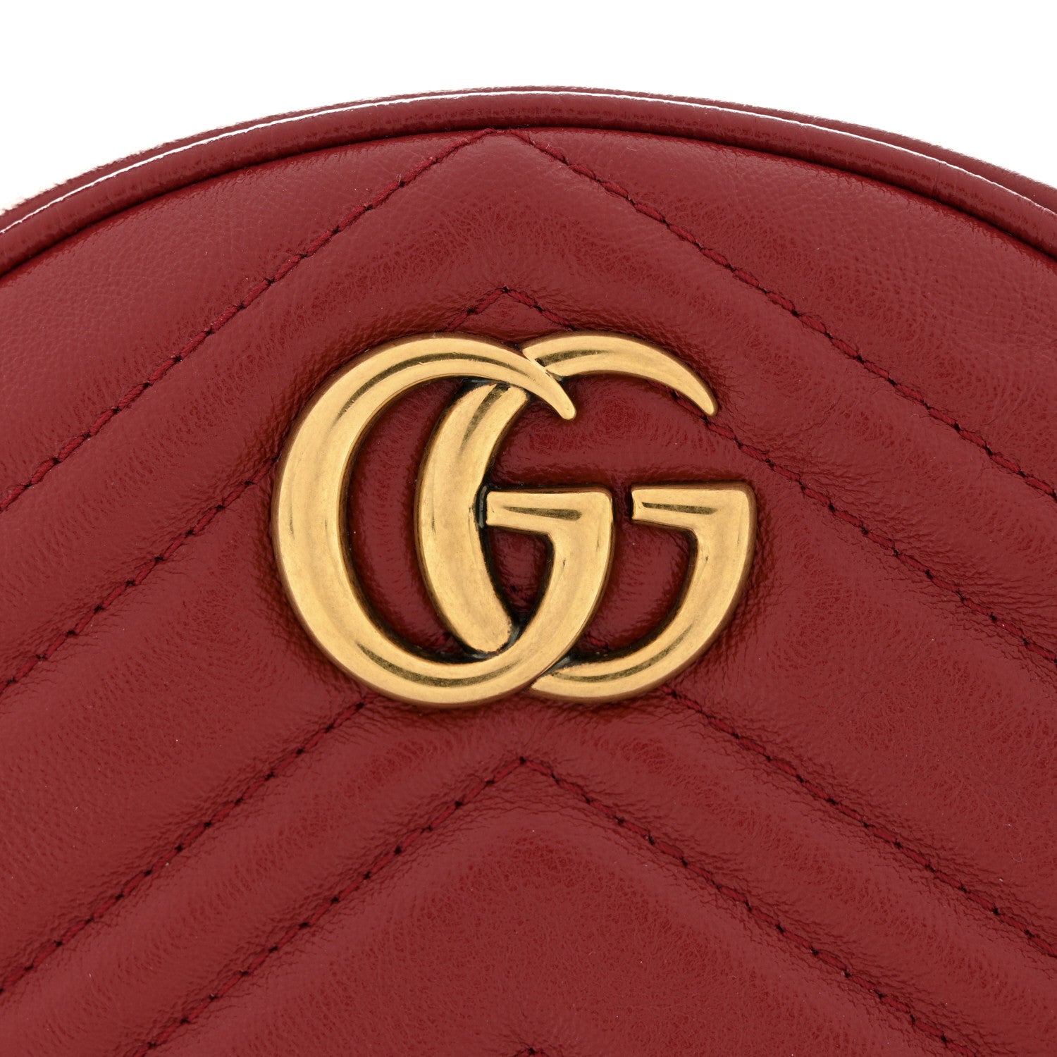 Gucci Glazed Calfskin Matelasse Heart Mini GG Marmont Round Shoulder Bag Romantic Cerise 11 of 11