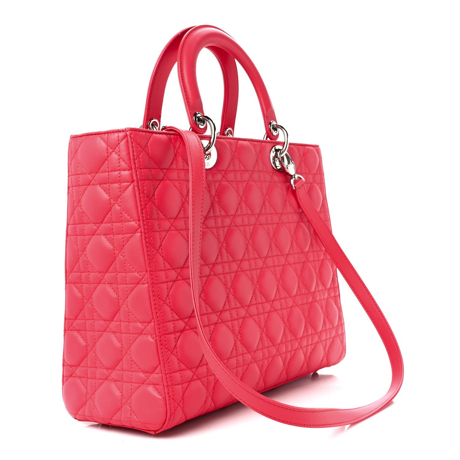 Christian Dior Lambskin Cannage Large Lady Dior Pink 3 of 11