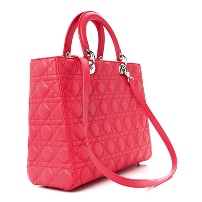 Christian Dior Lambskin Cannage Large Lady Dior Pink 3 of 11