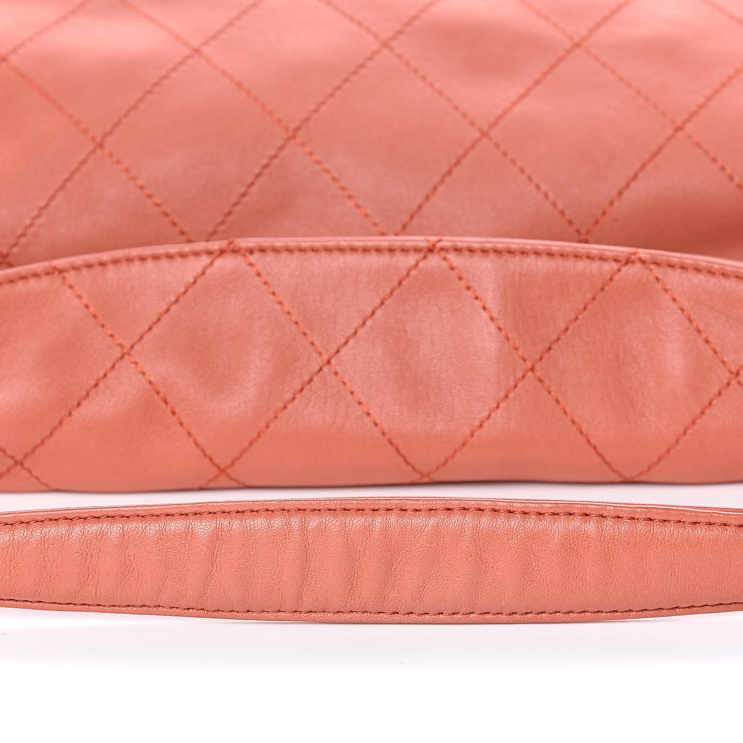 Lambskin Stitched Medium Ultimate Soft Tote Coral