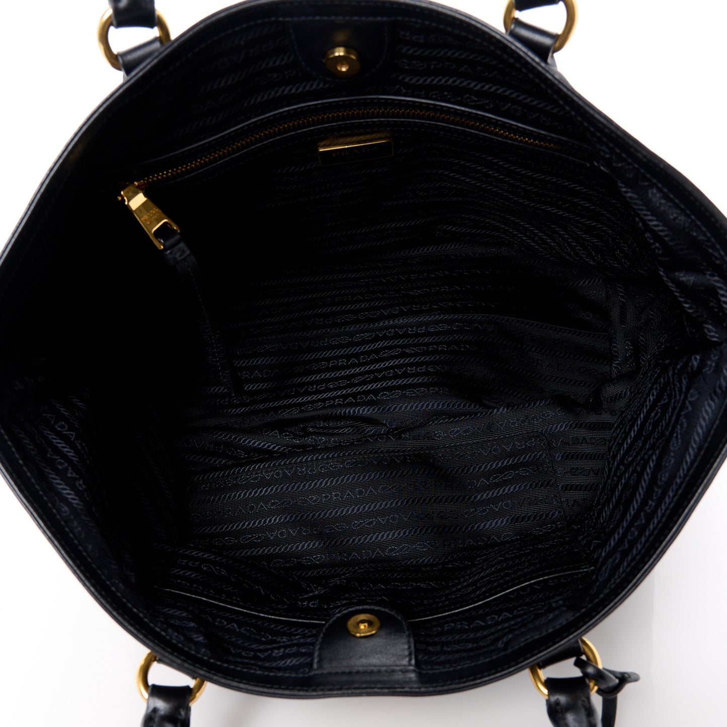 Tessuto Nylon Soft Calf Shopping Tote Black
