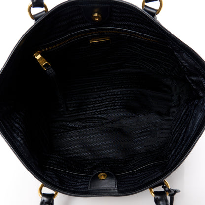 Prada Tessuto Nylon Soft Calf Shopping Tote Black 5 of 12