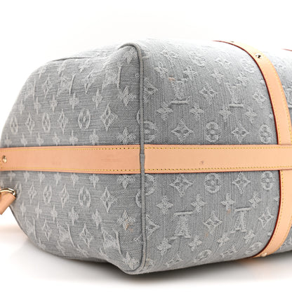 Louis Vuitton Denim Monogram Studded Keepall Bandouliere 45 Cloudy Grey 7 of 8