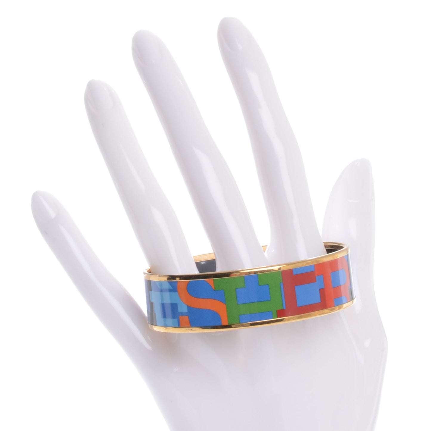 Enamel Wide Printed Capitales Bracelet 70