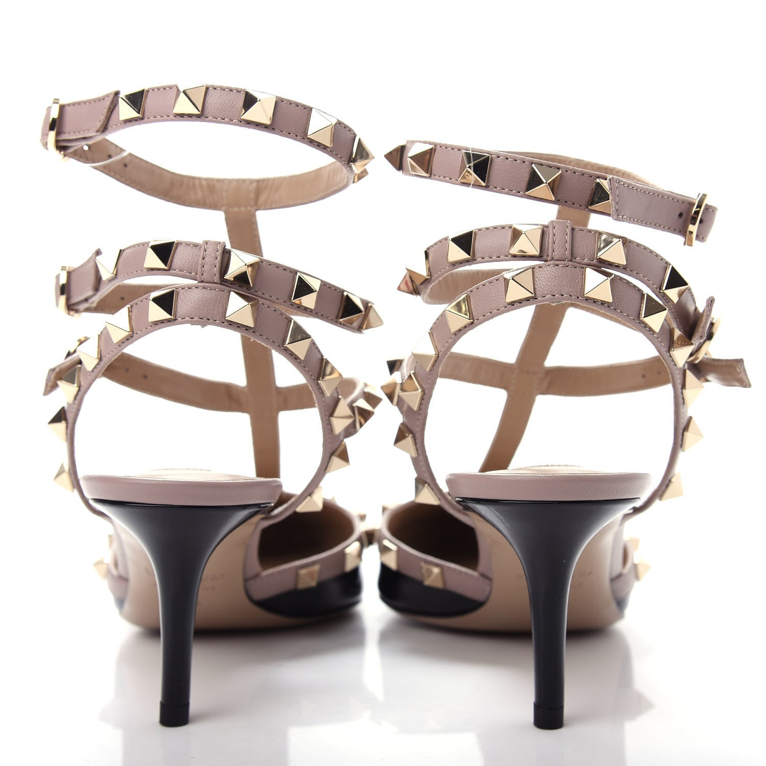 Valentino Garavani Patent Nappa Rockstud Ankle Strap 65mm Pumps 38.5 Black Poudre 7 of 11