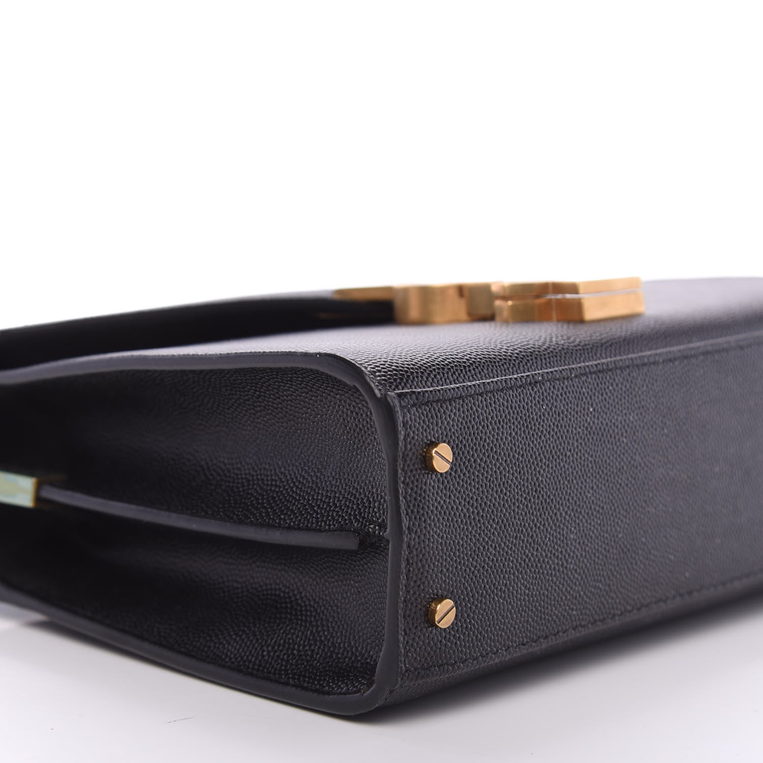Saint Laurent Grain de Poudre Mini Classic Monogram Cassandra Top Handle Black Rouge Legion 6 of 10
