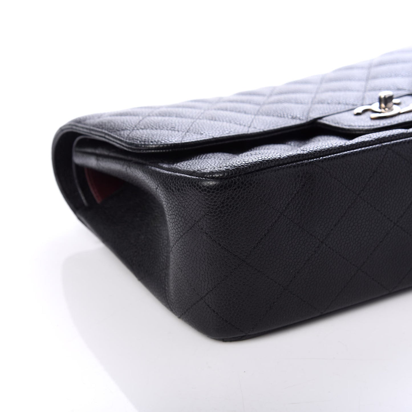 Caviar Quilted Jumbo Double Flap Black