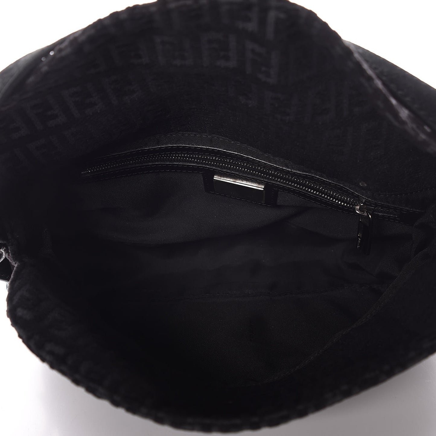 Velvet Zucchino Suede Baguette Black Grigio