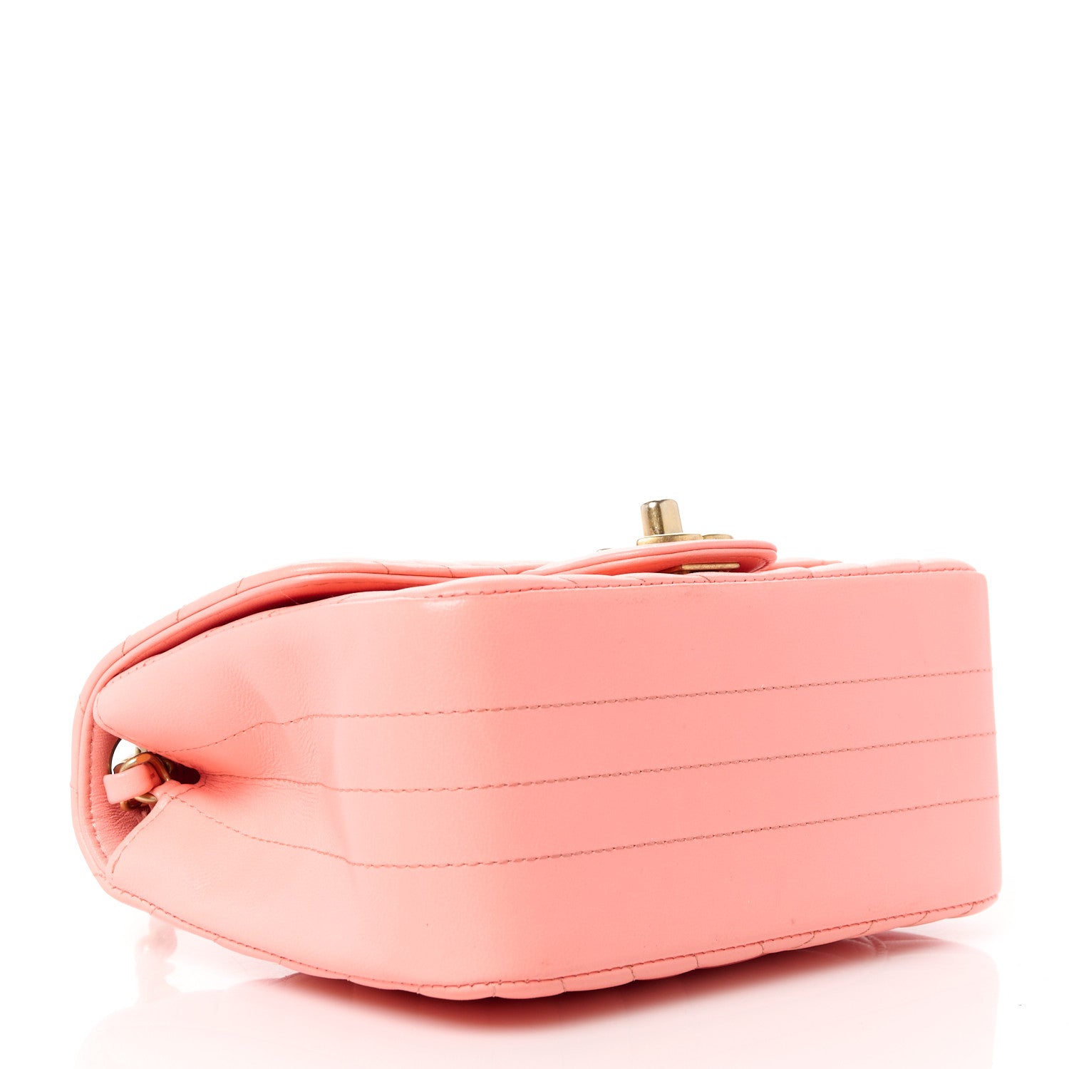 Chanel Lambskin Chevron Quilted Mini Square Flap Pink 4 of 11