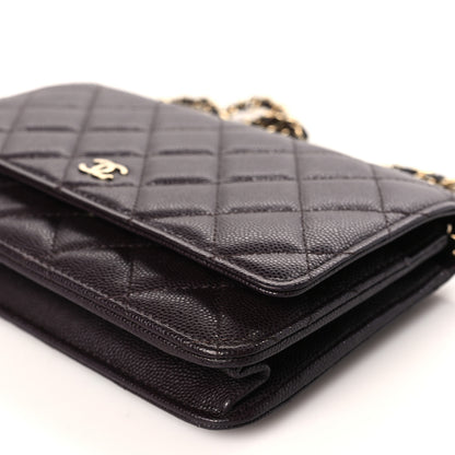 Chanel Caviar Quilted Wallet on Chain WOC Dark Brown 10 of 10