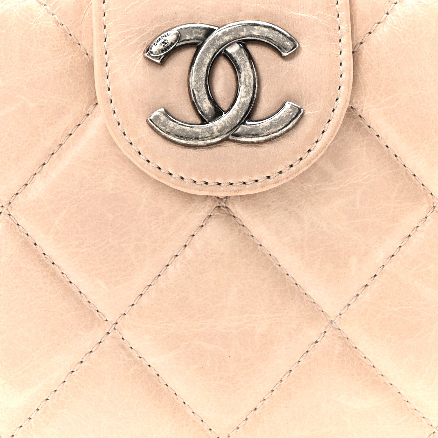 Chanel Glazed Calfskin Quilted Coco Pleats Chain Clutch Light Pink 8 of 10