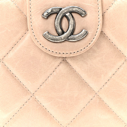 Chanel Glazed Calfskin Quilted Coco Pleats Chain Clutch Light Pink 8 of 10
